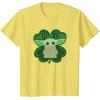 imageStar Wars Grogu Good Luck Charm Clover St Patricks Day TShirtLemon Yellow