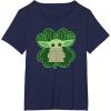 imageStar Wars Grogu Good Luck Charm Clover St Patricks Day TShirtNavy Blue