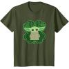 imageStar Wars Grogu Good Luck Charm Clover St Patricks Day TShirtOlive Green