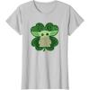 imageStar Wars Grogu Good Luck Charm Clover St Patricks Day TShirtSilver Grey