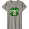 imageStar Wars Grogu Good Luck Charm Clover St Patricks Day TShirtSlate Grey