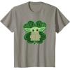 imageStar Wars Grogu Good Luck Charm Clover St Patricks Day TShirtSlate Grey