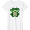 imageStar Wars Grogu Good Luck Charm Clover St Patricks Day TShirtWhite