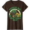 imageStar Wars St Patricks Day Yoda Pinch Me Rainbow TShirtBrown