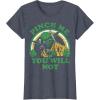 imageStar Wars St Patricks Day Yoda Pinch Me Rainbow TShirtHeather Blue