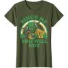 imageStar Wars St Patricks Day Yoda Pinch Me Rainbow TShirtOlive Green