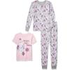 imageAmazon Essentials Disney  Marvel  Star Wars Babies Toddlers and Girls Pajama Set 4Piece Previously Spotted ZebraFrozen 2Snowflake