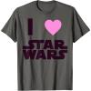 imageStar Wars Classic I HEART Fanatic True Love Graphic TShirt TShirtAsphalt Grey