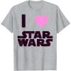 imageStar Wars Classic I HEART Fanatic True Love Graphic TShirt TShirtHeather Grey