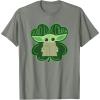 imageStar Wars Grogu Good Luck Charm Clover St Patricks Day TShirtOlive Heather