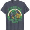 imageStar Wars St Patricks Day Yoda Pinch Me Rainbow TShirtHeather Blue
