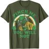 imageStar Wars St Patricks Day Yoda Pinch Me Rainbow TShirtOlive Green