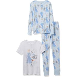 imageAmazon Essentials Disney  Marvel  Star Wars Babies Toddlers and Girls Pajama Set 4Piece Previously Spotted ZebraFrozenMagic