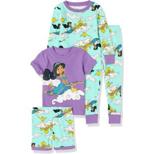 imageAmazon Essentials Disney  Marvel  Star Wars Babies Toddlers and Girls Pajama Set 4Piece Previously Spotted ZebraPrincess Jasmine