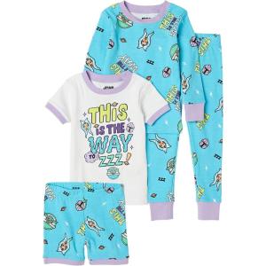 imageAmazon Essentials Disney  Marvel  Star Wars Babies Toddlers and Girls Pajama Set 4Piece Previously Spotted ZebraStar Wars Mandalorian Friends