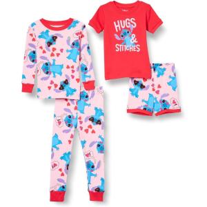 imageAmazon Essentials Disney  Marvel  Star Wars Babies Toddlers and Girls Pajama Set 4Piece Previously Spotted ZebraStitch Hugs