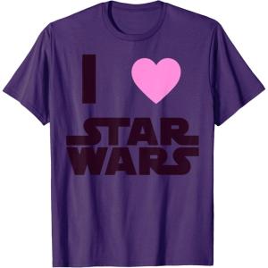 imageStar Wars Classic I HEART Fanatic True Love Graphic TShirt TShirtPurple