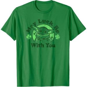 imageStar Wars St Patricks Day Grogu May Luck Be With You V2 TShirtKelly Green