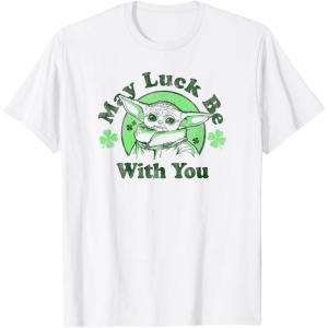 imageStar Wars St Patricks Day Grogu May Luck Be With You V2 TShirtWhite
