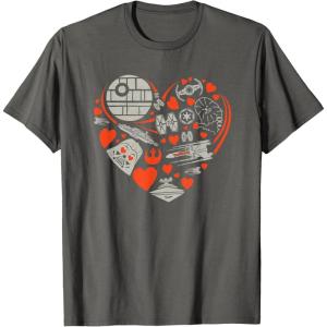 imageStar Wars Valentines Day Heart Galaxy TShirtAsphalt Grey