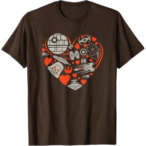 imageStar Wars Valentines Day Heart Galaxy TShirtBrown