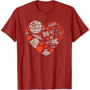 imageStar Wars Valentines Day Heart Galaxy TShirtCranberry Red