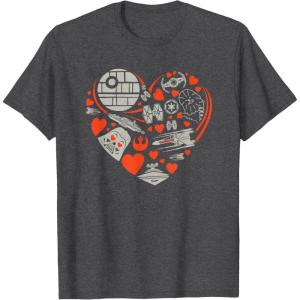 imageStar Wars Valentines Day Heart Galaxy TShirtDark Heather Grey