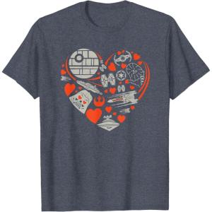 imageStar Wars Valentines Day Heart Galaxy TShirtHeather Blue