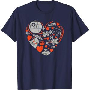 imageStar Wars Valentines Day Heart Galaxy TShirtNavy Blue