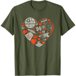 imageStar Wars Valentines Day Heart Galaxy TShirtOlive Green