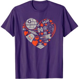 imageStar Wars Valentines Day Heart Galaxy TShirtPurple