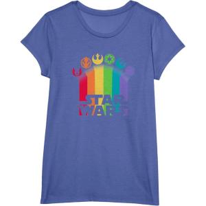 imageStar Wars Logo with Pride Icons TShirtBright Blue Heather