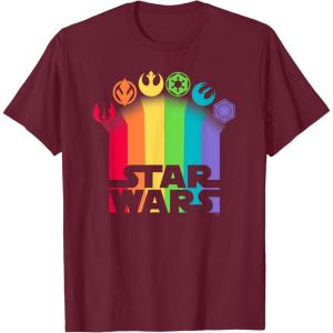 imageStar Wars Logo with Pride Icons TShirtBurgundy