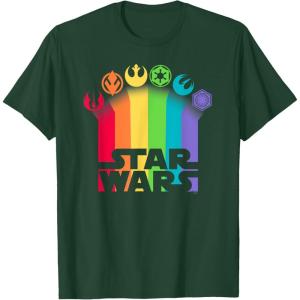 imageStar Wars Logo with Pride Icons TShirtDark Green
