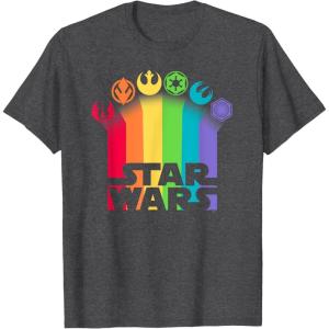 imageStar Wars Logo with Pride Icons TShirtDark Heather Grey