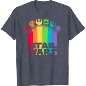 imageStar Wars Logo with Pride Icons TShirtHeather Blue
