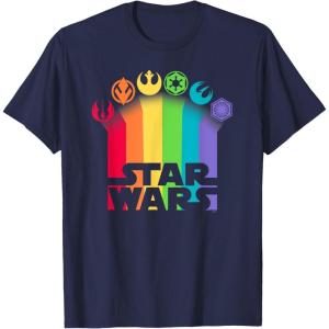 imageStar Wars Logo with Pride Icons TShirtNavy Blue