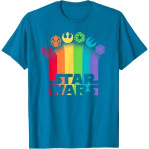 imageStar Wars Logo with Pride Icons TShirtSapphire Blue