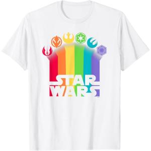 imageStar Wars Logo with Pride Icons TShirtWhite