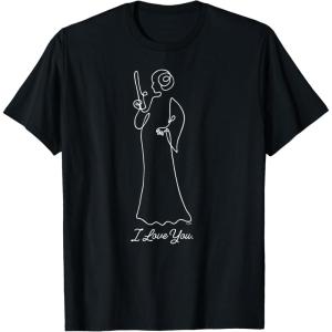 imageStar Wars Princess Leia I Love You Couples Valentines Day TShirtBlack