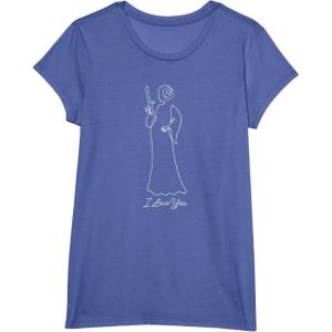 imageStar Wars Princess Leia I Love You Couples Valentines Day TShirtBright Blue Heather