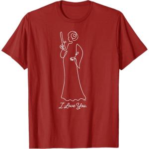 imageStar Wars Princess Leia I Love You Couples Valentines Day TShirtCranberry Red