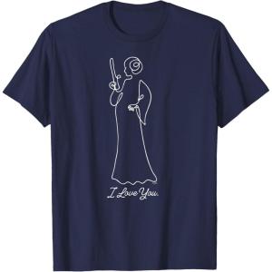 imageStar Wars Princess Leia I Love You Couples Valentines Day TShirtNavy Blue