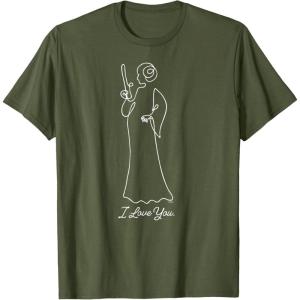 imageStar Wars Princess Leia I Love You Couples Valentines Day TShirtOlive Green