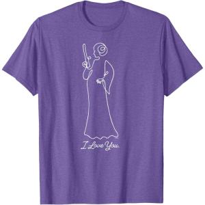 imageStar Wars Princess Leia I Love You Couples Valentines Day TShirtPurple Heather