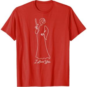 imageStar Wars Princess Leia I Love You Couples Valentines Day TShirtRed