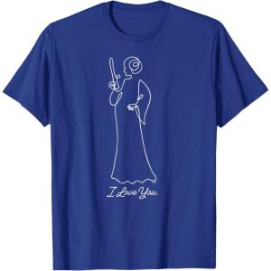 imageStar Wars Princess Leia I Love You Couples Valentines Day TShirtRoyal Blue