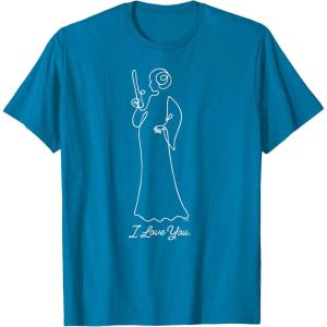 imageStar Wars Princess Leia I Love You Couples Valentines Day TShirtSapphire Blue