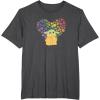 imageStar Wars The Mandalorian The Child Rainbow Hearts TShirtDark Heather Grey