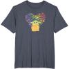 imageStar Wars The Mandalorian The Child Rainbow Hearts TShirtHeather Blue